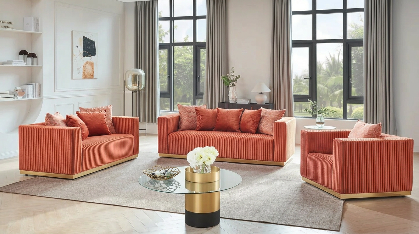 Alisha (Rust) Living Room Set