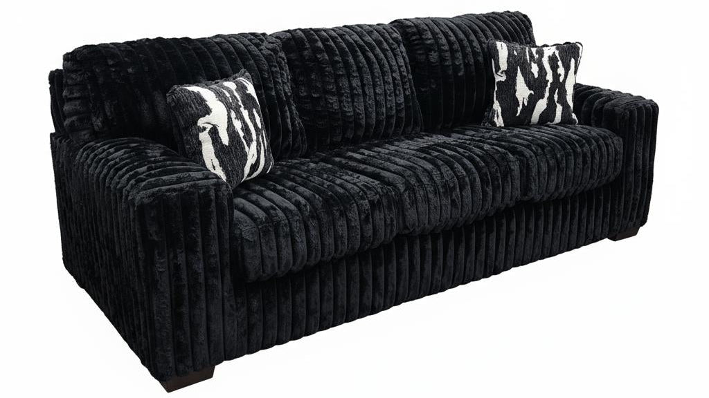 Sofa and Loveseat (Black) Living Room Set