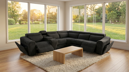 Yash (Black) Reclining Sectional