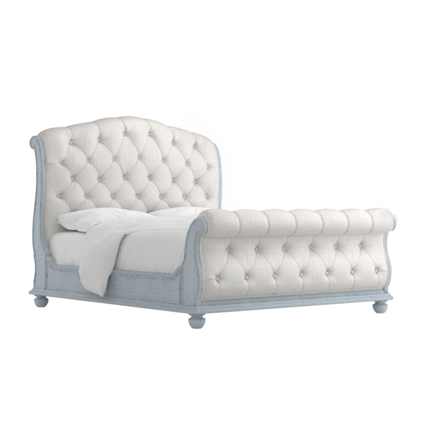 Summer Creek Queen Uph Sleigh Bed-Blue