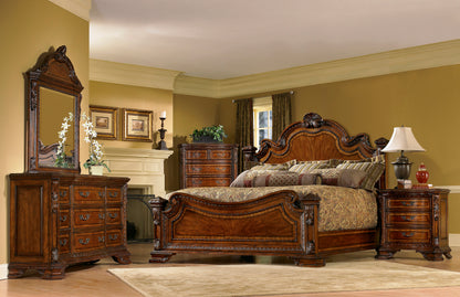 Old World-Wood Top Bedside Chest