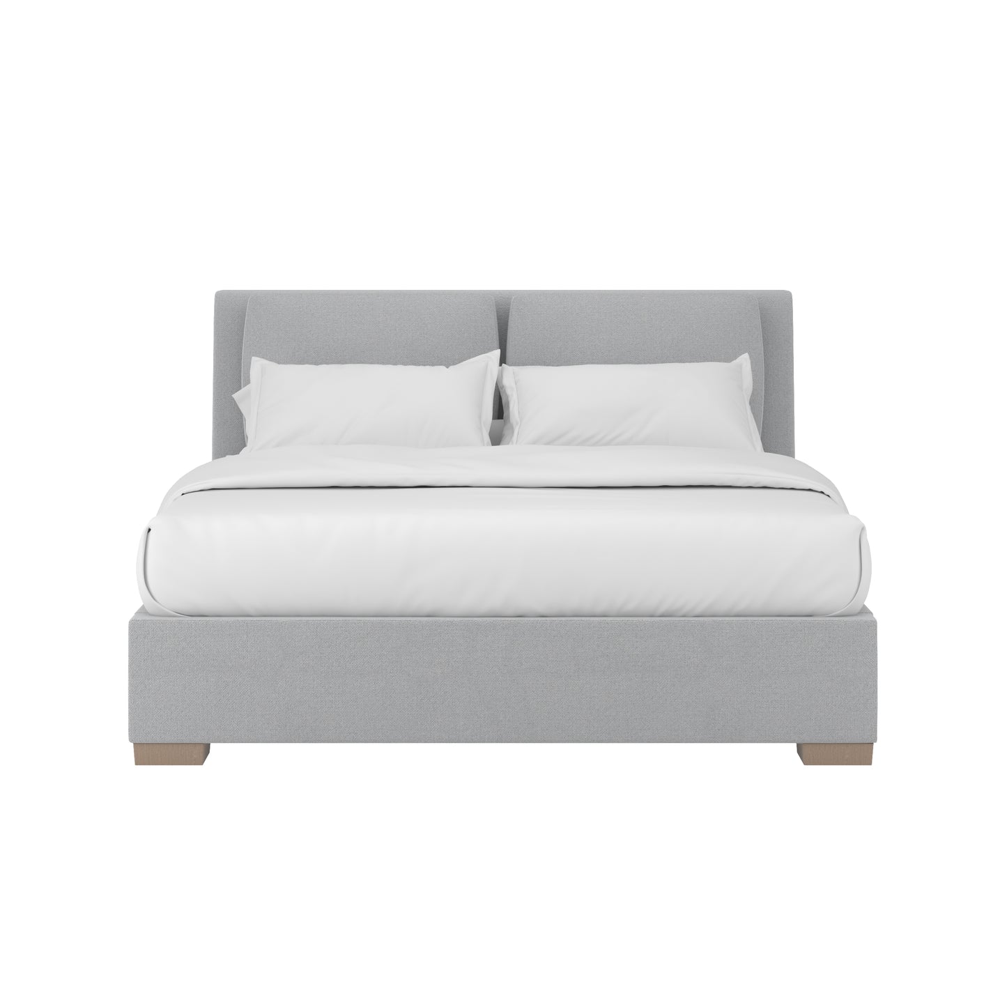 Grant King Pillow Back Uph Bed-Alum