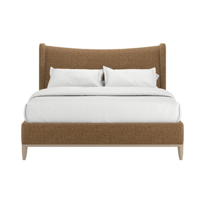 Edwin King Wing Shelter Uph Bed-Suede