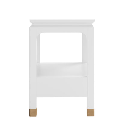 Eave Bedside Table-Uplifting White