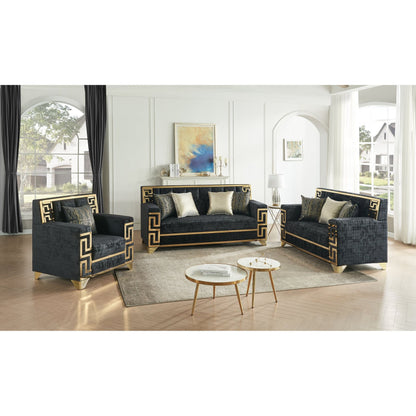 Hira (Black) Living Room Set