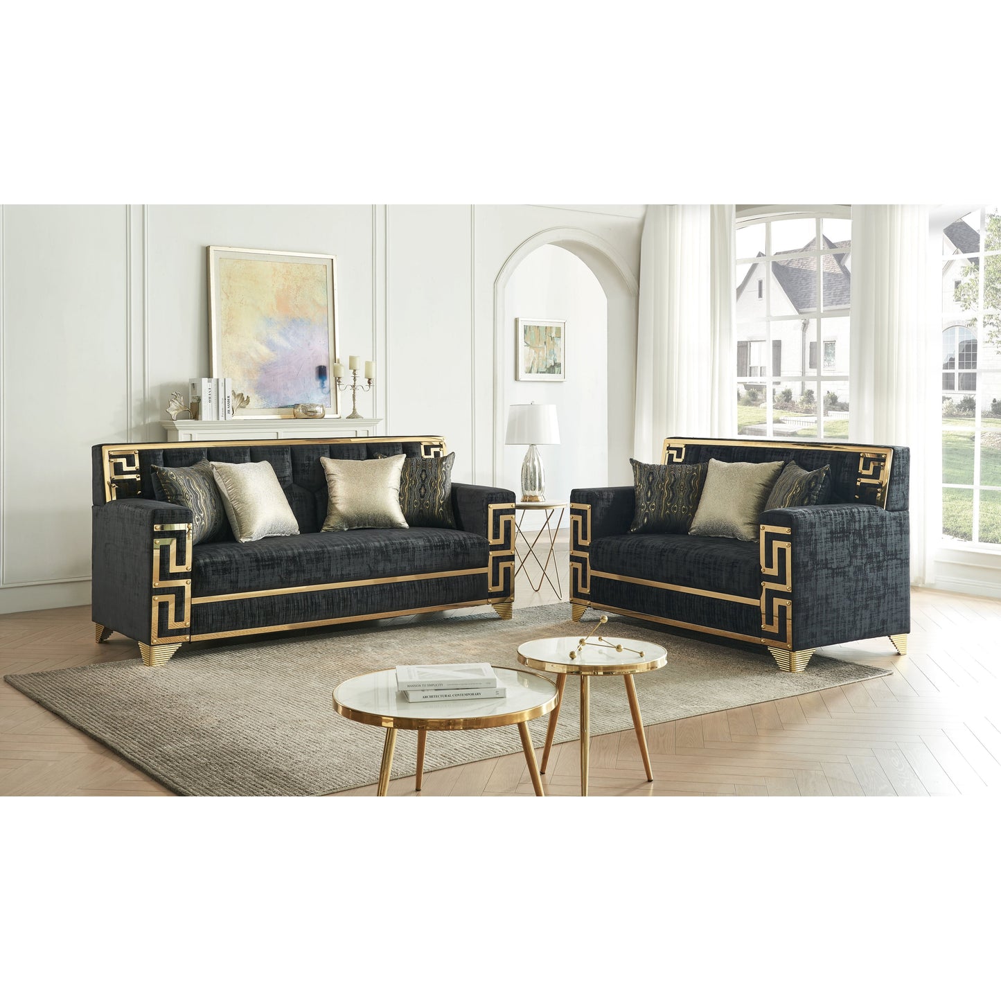 Hira (Black) Living Room Set