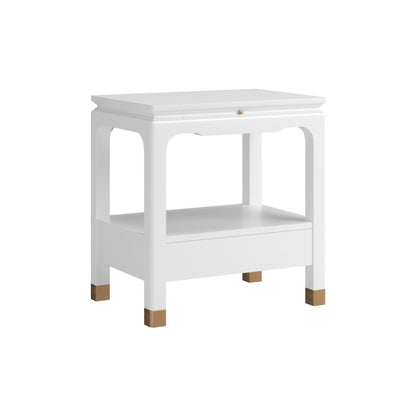 Eave Bedside Table-Uplifting White